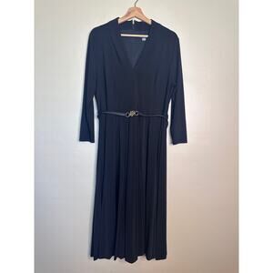 Tommy Hilfiger Dark Navy Long Sleeve Dress with LOGO belt 14